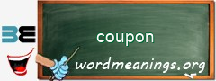 WordMeaning blackboard for coupon